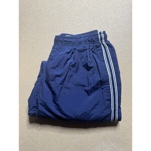 Vintage Reebok Track Pants‎ Men's Large Blue Ankle Zips Lined Y2K Embroided